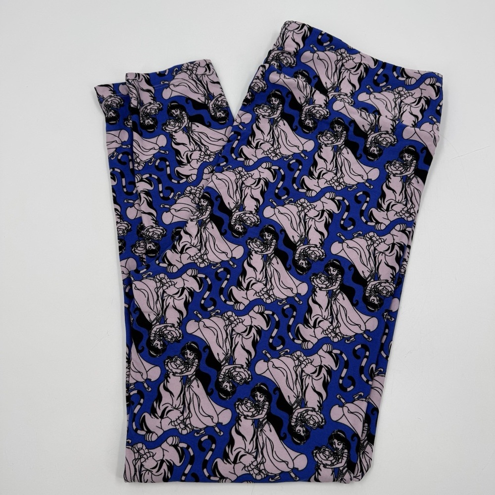 LuLaRoe TC2 Leggings Disney Snow White Princess Print Blue‎